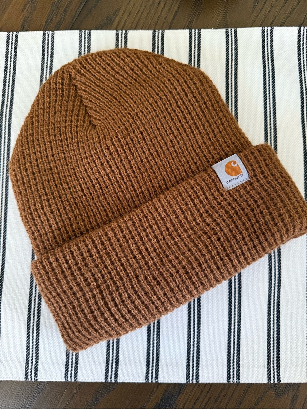 Carhartt Rust Brown Ribbed Cuffed Beanie